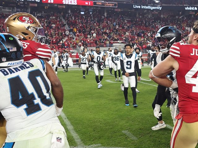 49ers wide receiver punches Panthers player after game following groin shot