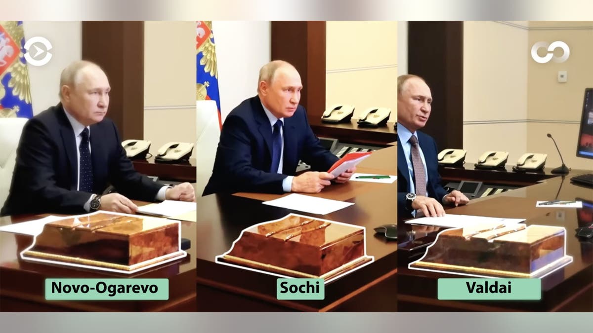 Investigation reveals Putin uses multiple matching offices in different locations to conceal whereabouts at george magazine