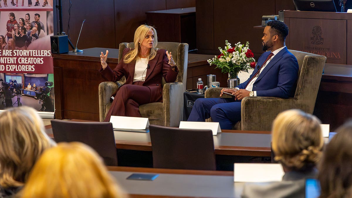 FOX News Media CEO Suzanne Scott participates in fireside chat with University of South Carolina students at george magazine