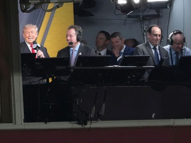 Trump does play-by-play in the broadcast booth of Commanders game