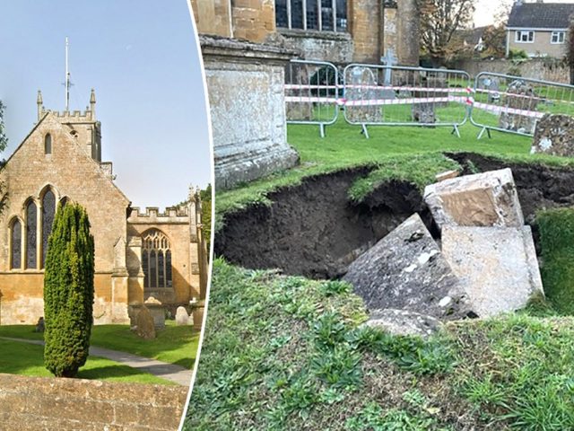 Historic church suffers ‘incredibly rare’ grave collapse, revealing ancient family vault