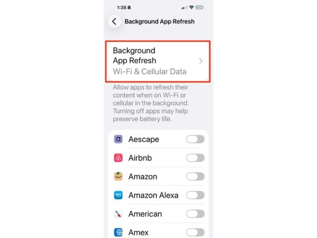 Save data by setting your background app refresh to Wi-Fi only