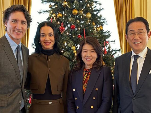 Katy Perry joins Justin Trudeau for high-profile diplomatic lunch meeting with former Japanese prime minister