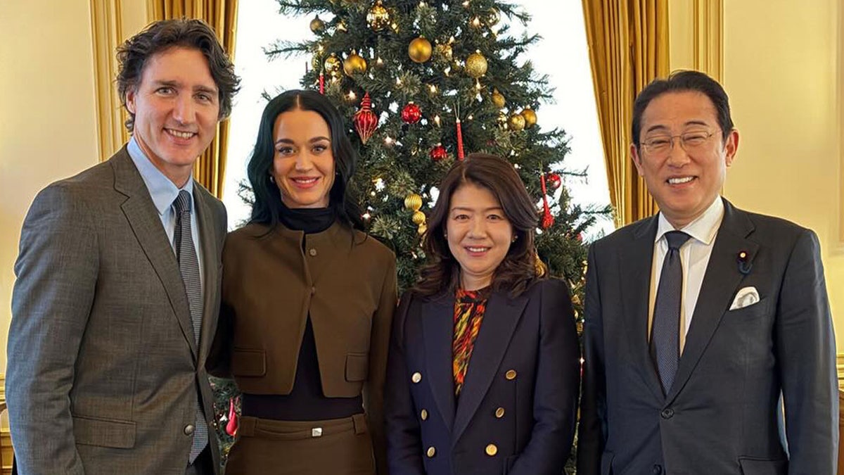 Katy Perry joins Justin Trudeau for high-profile diplomatic lunch meeting with former Japanese prime minister  at george magazine