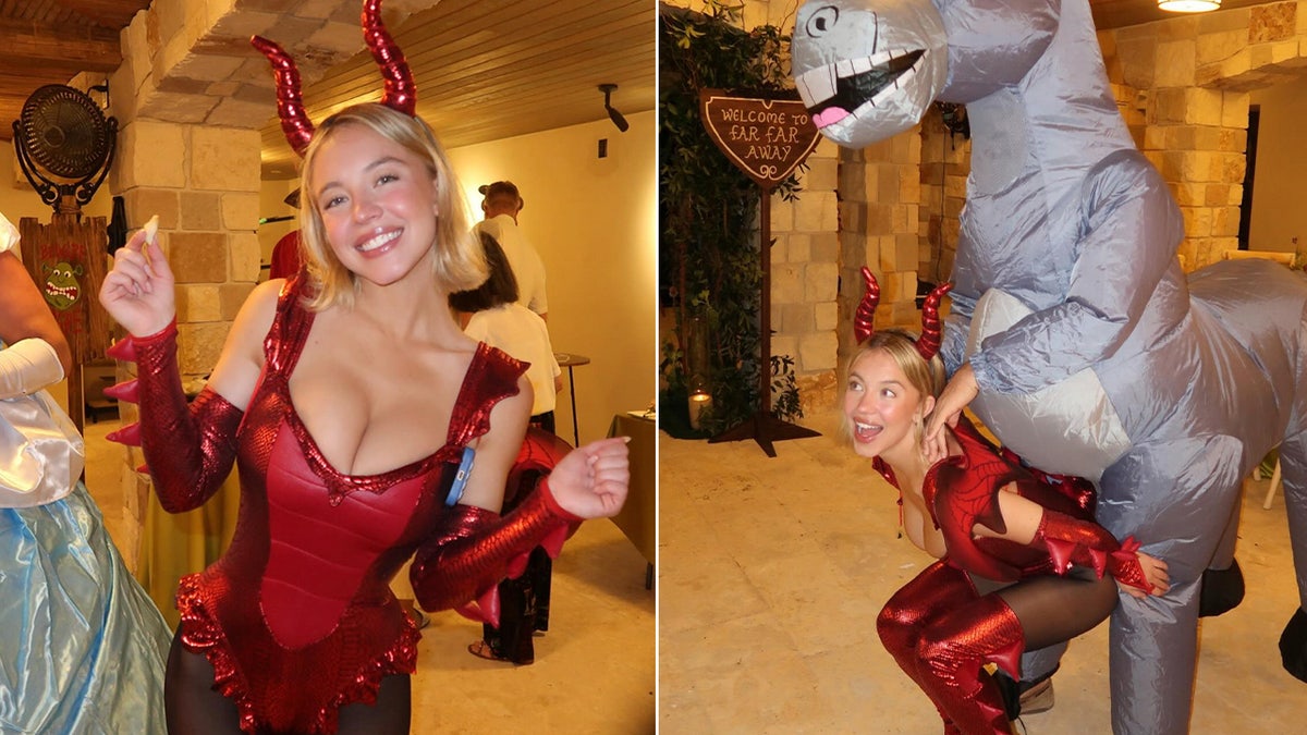 Sydney Sweeney transforms into sexy dragon for Friendsgiving party celebration with friends  at george magazine