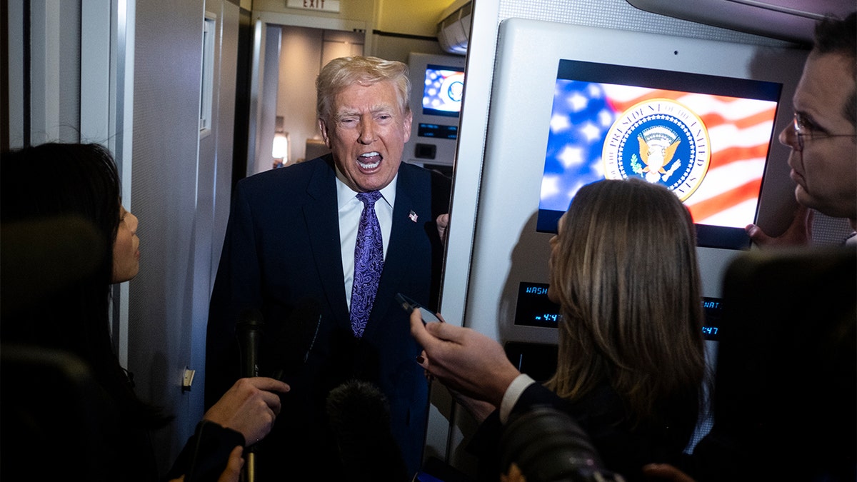 Trump mocks CBS reporter on Air Force One as he defends MRI results  at george magazine