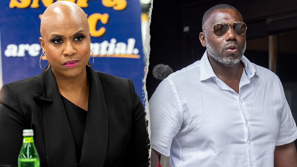 'Squad' Rep Ayanna Pressley's ex-con husband slaps phone out of man's hands as he tries to ask her a question at george magazine