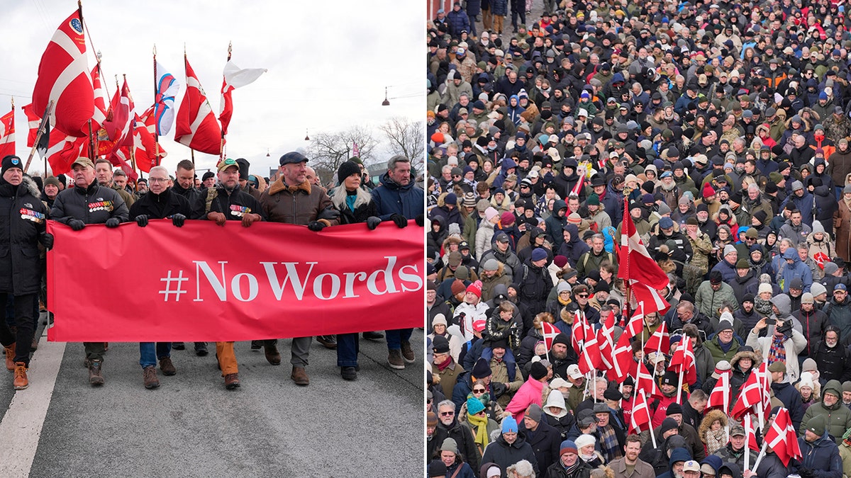Hundreds protest Trump's NATO comments and Greenland demands at US embassy in Copenhagen at george magazine
