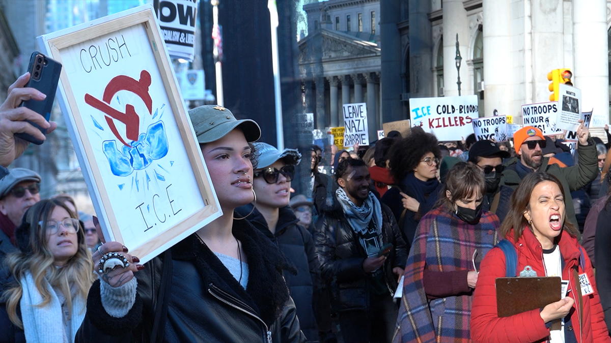 Socialist groups chant 'Killer Kristi' while escalating nationwide anti-ICE protests at george magazine