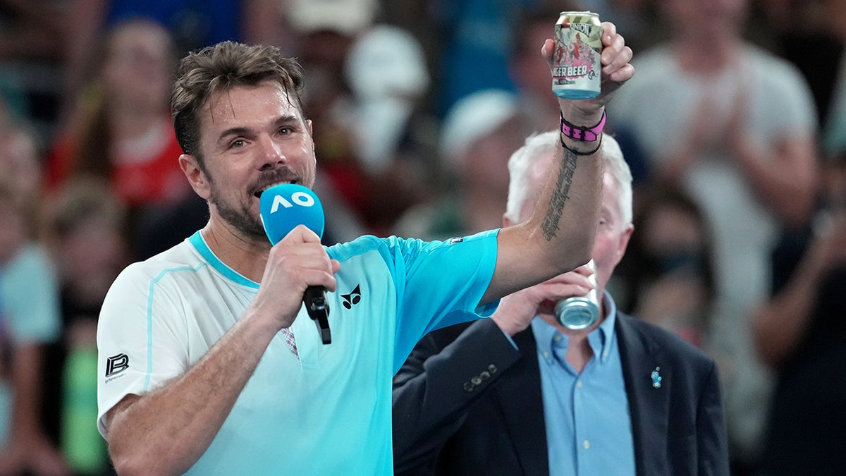 Three-time Grand Slam winner enjoys beer on court after emotional final Australian Open match at george magazine