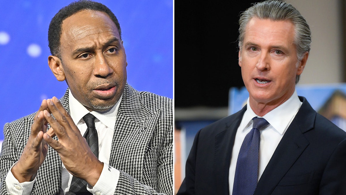 Stephen A Smith shreds Newsom for violating 'America First' with disparagement of Trump in a foreign country at george magazine
