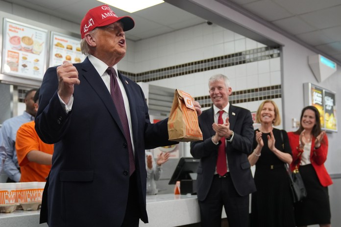 Trump picks up Whataburger for Air Force One and jokes about being poisoned after Texas speech at george magazine