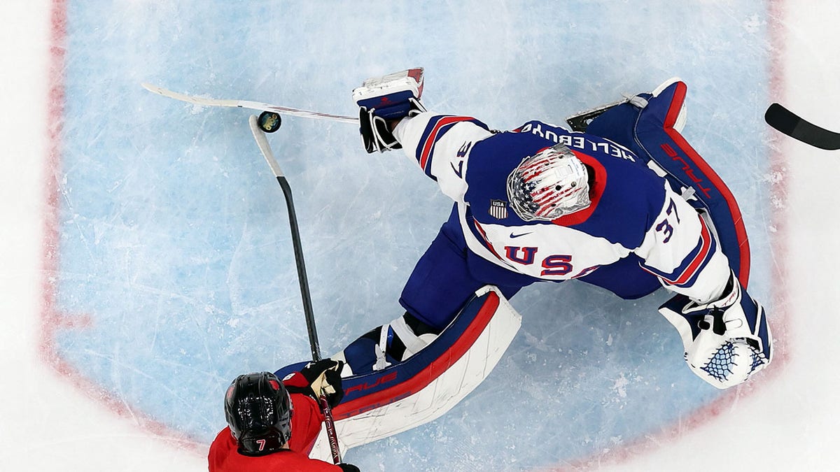 Connor Hellebuyck's miracle stick save helped Team USA capture first hockey gold since 1980 at Olympics at george magazine
