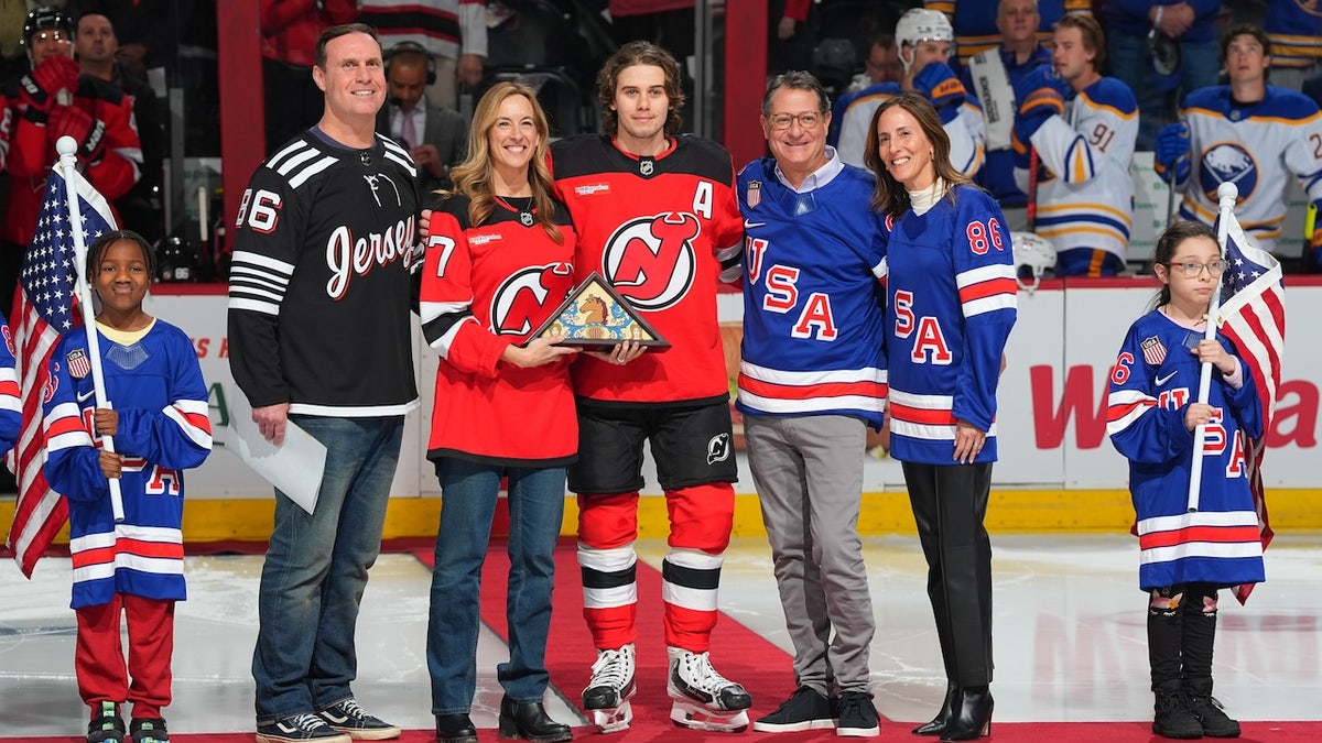 NJ Gov. Mikie Sherrill booed at Devils game honoring US Olympic hockey hero Jack Hughes at george magazine