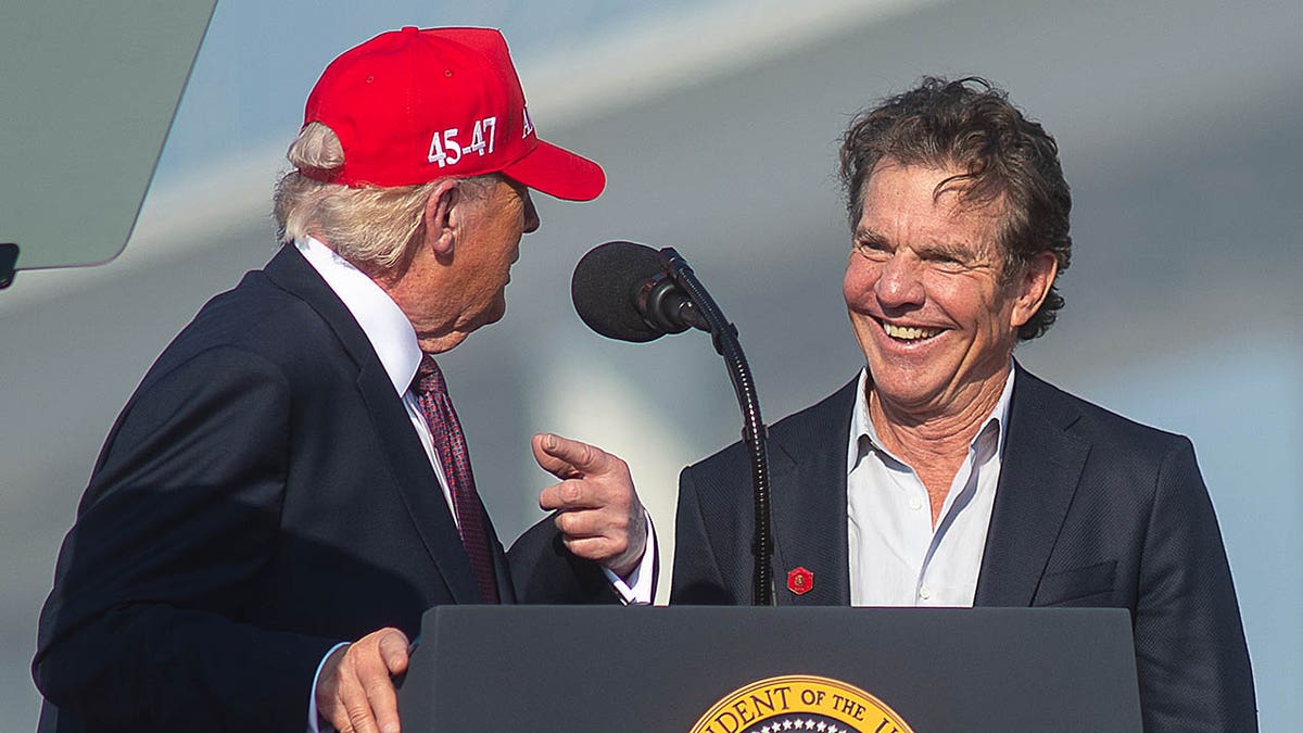 Dennis Quaid flies Air Force One with Trump, takes stage at Texas rally event in Corpus Christi at george magazine