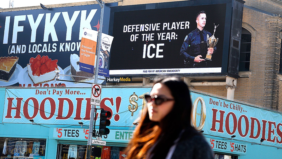 Pro-ICE billboard lights up San Francisco streets ahead of Super Bowl LX at george magazine