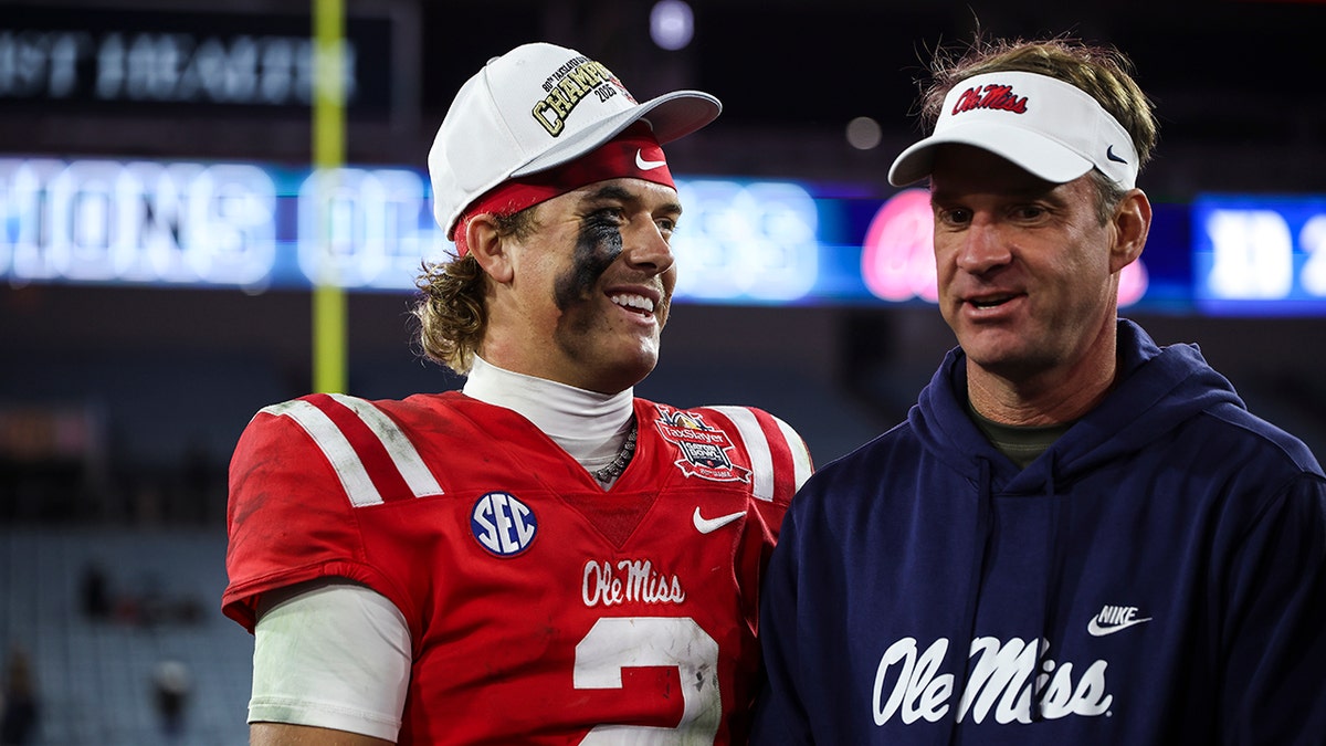 Jaxson Dart dishes on former coach Lane Kiffin's Ole Miss departure, Giants hiring John Harbaugh at george magazine