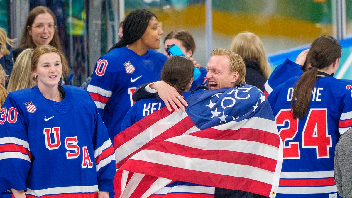 American women's hockey gold medalist talks coach's emotional moment as team won gold at Olympics at george magazine