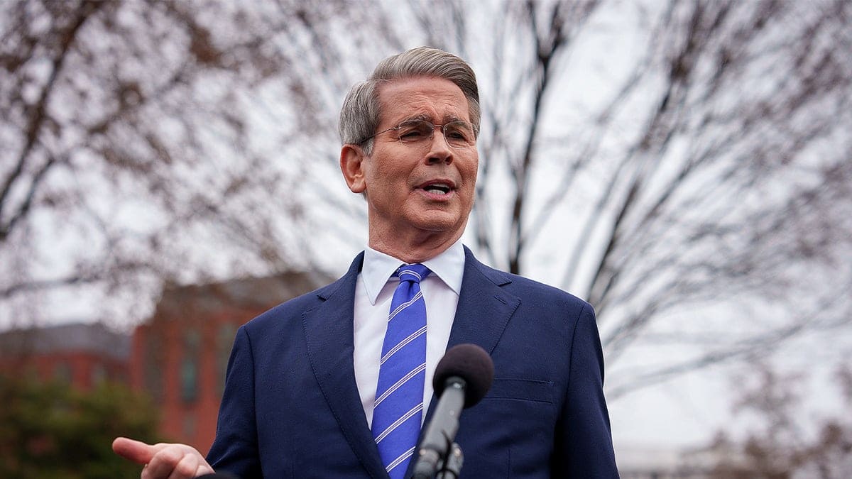 Scott Bessent speaking to the press