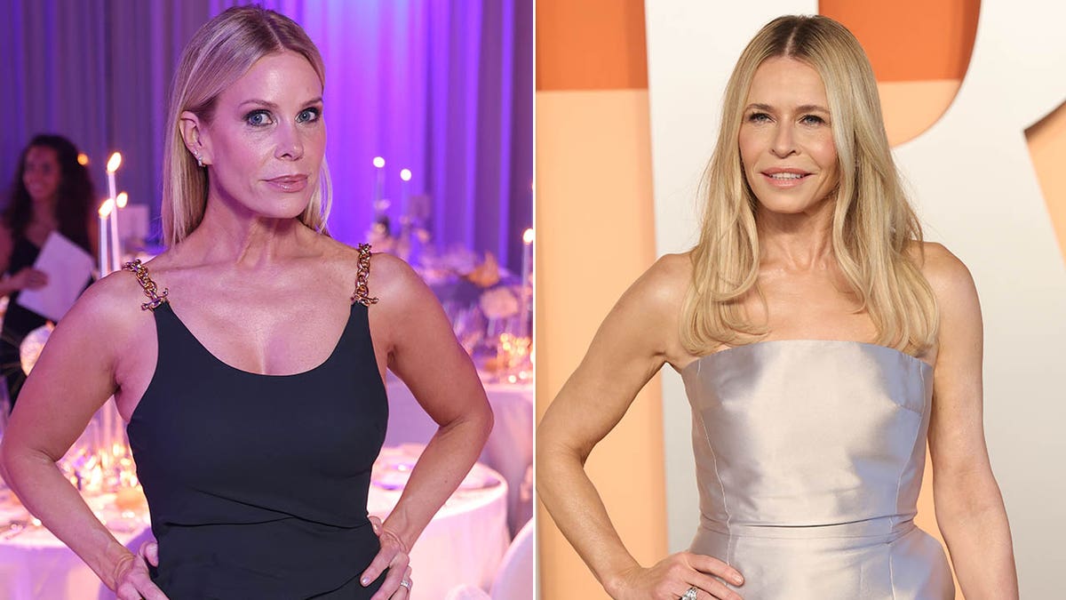 A split of Chelsea Handler and Cheryl Hines
