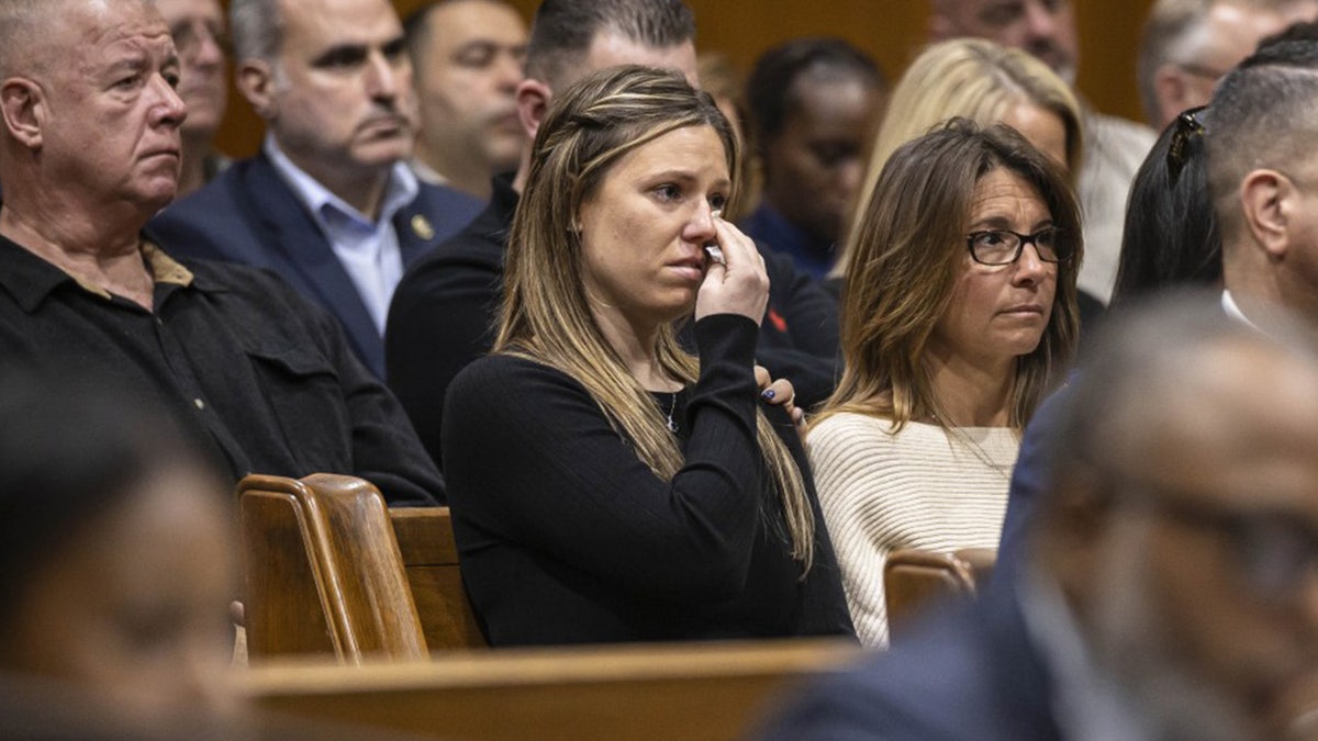 NYPD Officer Jonathan Diller's widow weeps as sea of blue fills courtroom in accused cop killer’s murder trial at george magazine