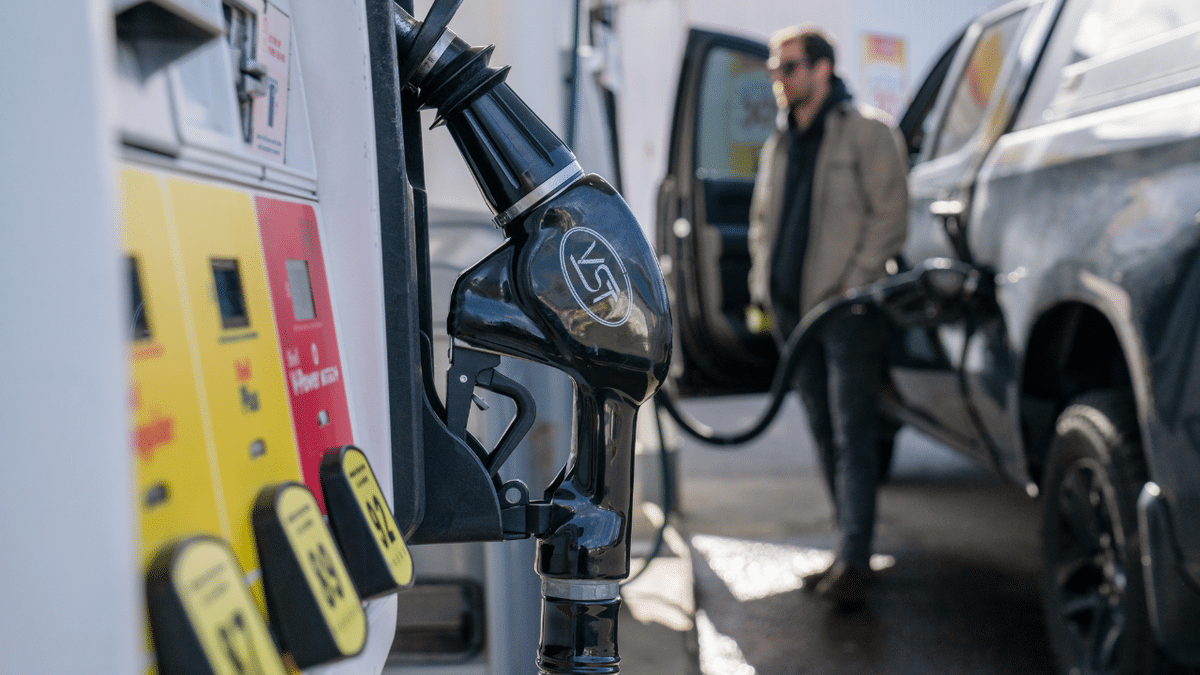 A driver refuels a vehicle with gas at a Shell station in Seattle, Washington on March 9, 2026.