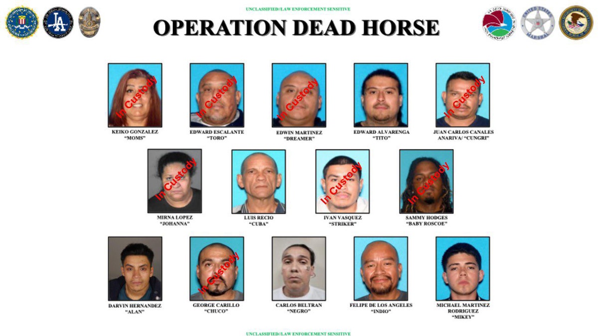 Federal agents arrest 12 alleged members of LA's massive 18th Street gang drug trafficking operation at george magazine