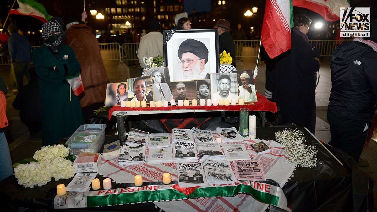 Video captures chaos erupting at NYC vigil for slain Ayatollah Khamenei as punches fly at george magazine