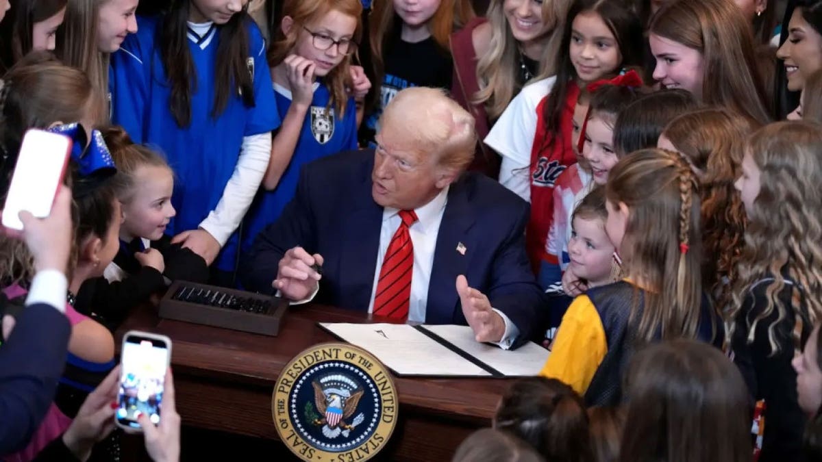 Department of Education celebrates progress after a year of Trump admin's fight to save women's sports at george magazine