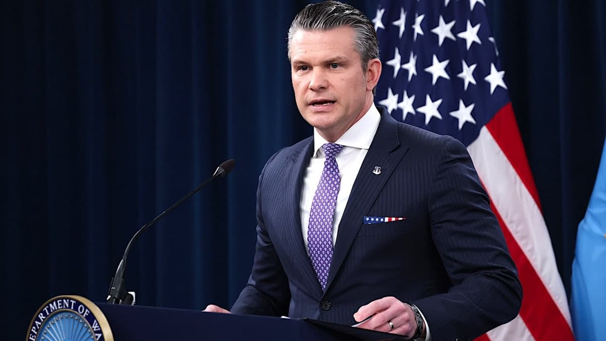 pete hegseth speaks at a pentagon news conference