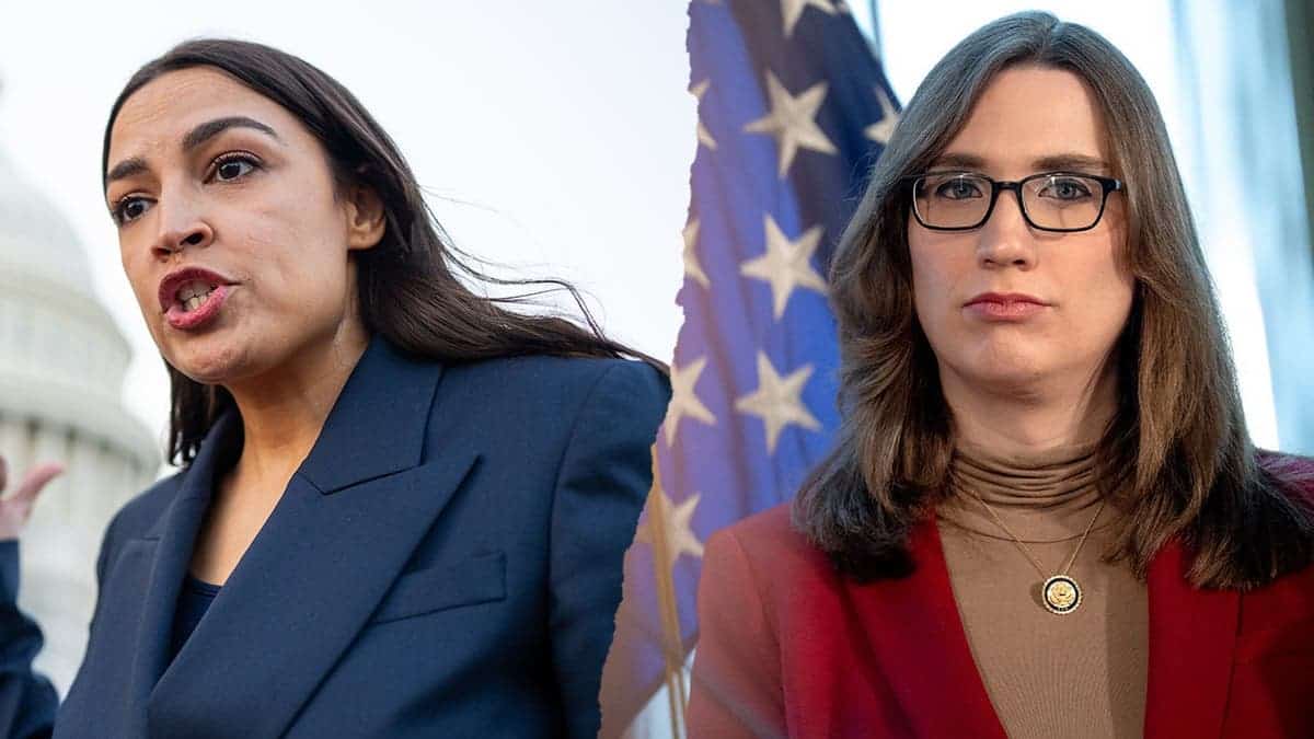 Side by side image of AOC and McBride