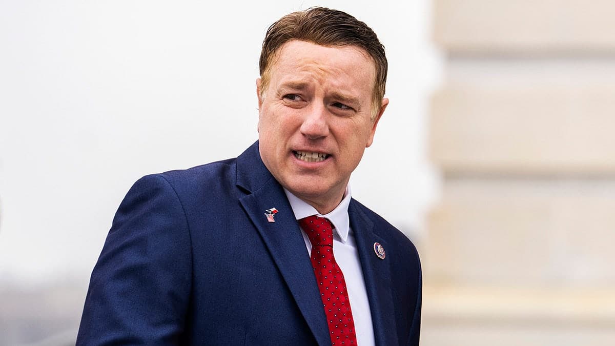 Rep. Pat Fallon standing on the House steps of the U.S. Capitol