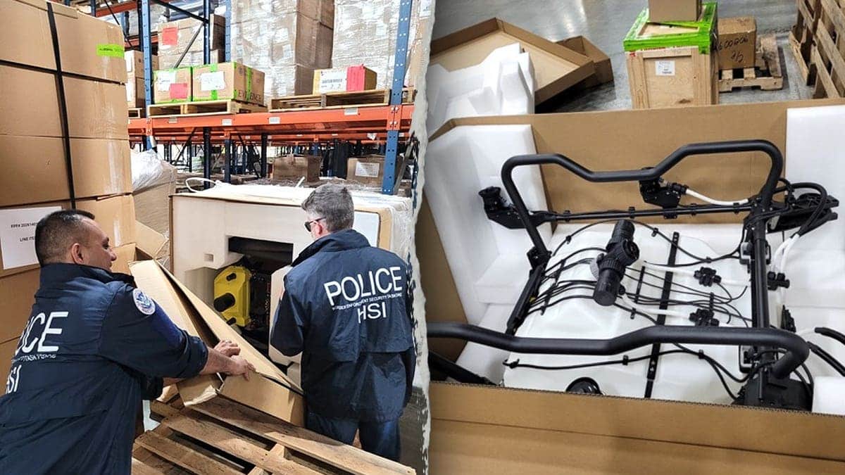 HSI agents looking at drones.