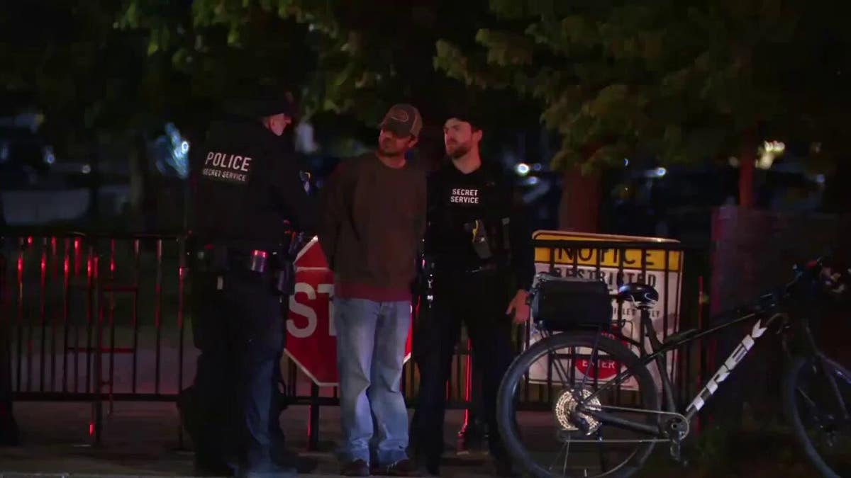 A man appeared to have been arrested by the U.S. Secret Service Tuesday morning.