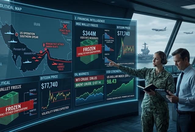 BLOCKADE BLOWOUT: Bitcoin Hits $77K as U.S. Navy Freezes $344M IRGC War Chest!