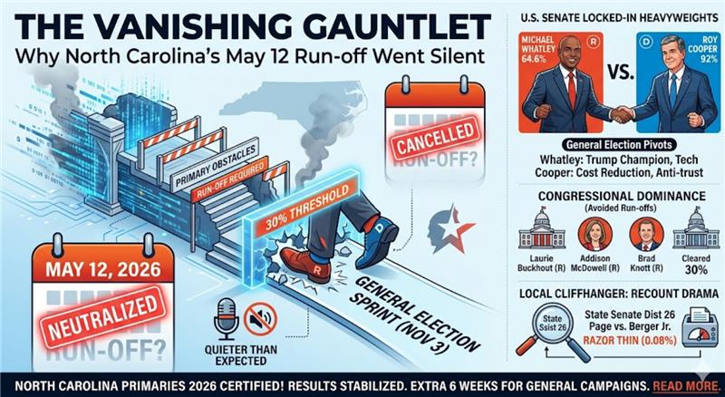 The Vanishing Gauntlet: Why North Carolina’s May 12 Run-off Went Silent