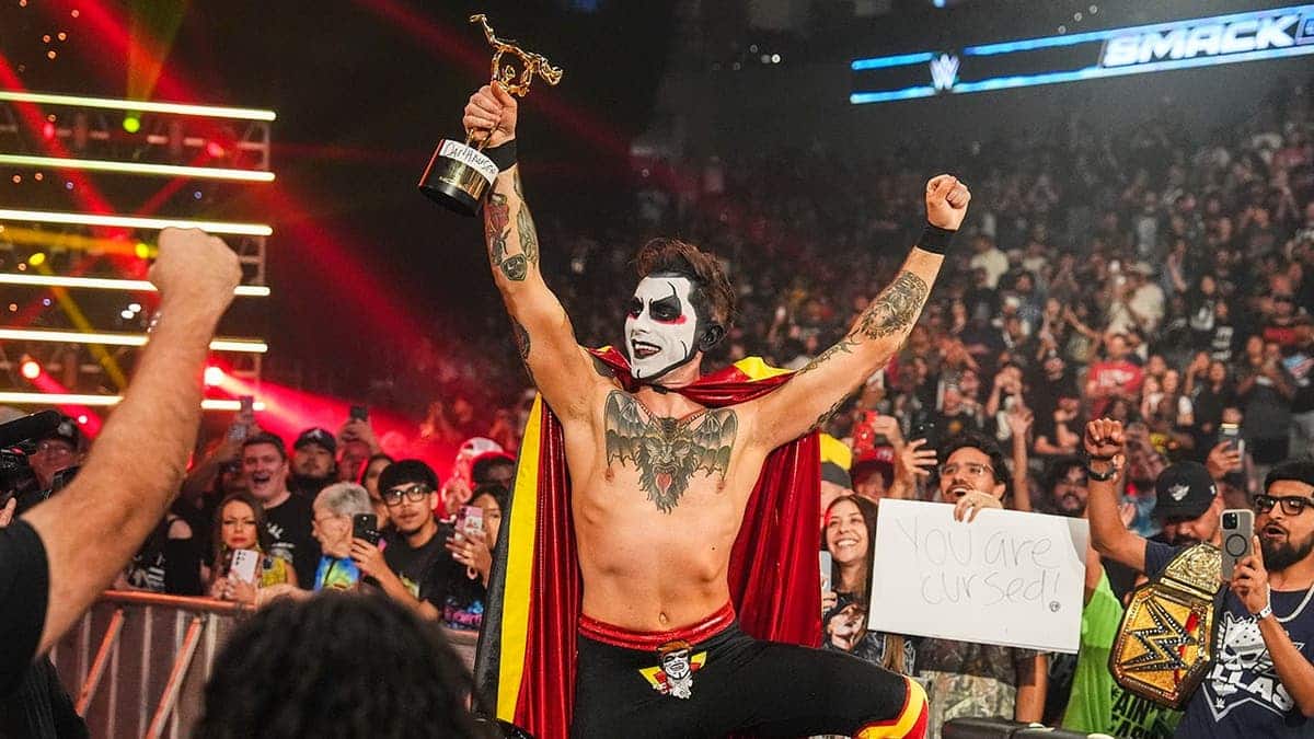 Danhausen making his entrance during SmackDown at Dickies Arena in Fort Worth, Texas
