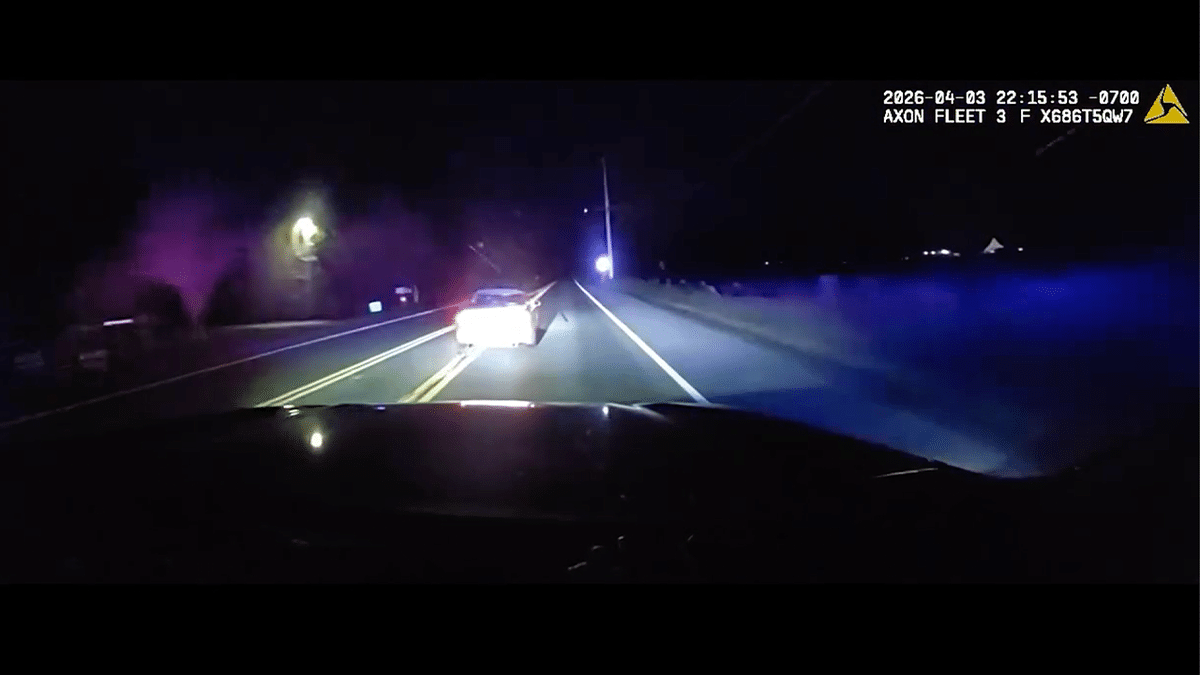 Dashcam footage shows police chasing stolen Honda Civic at night in Thurston County Washington