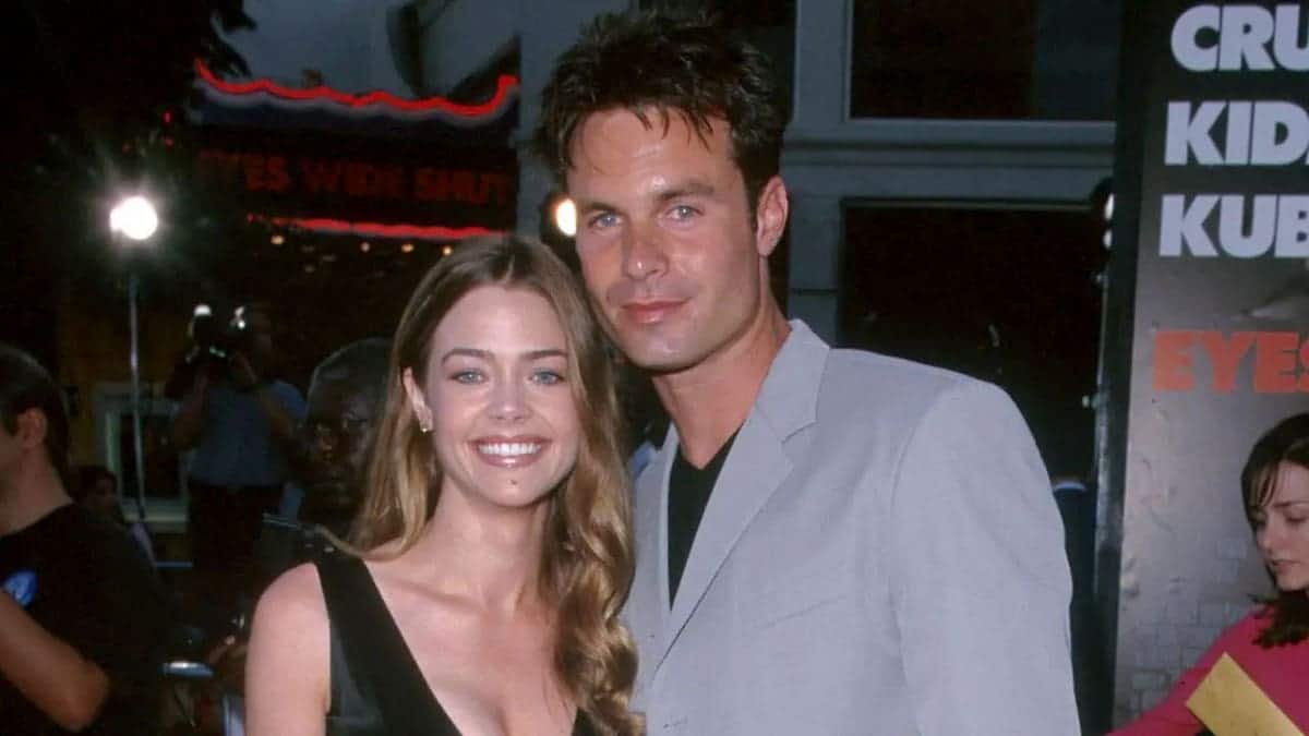 Denise Richards and Patrick Muldoon smile as they pose together