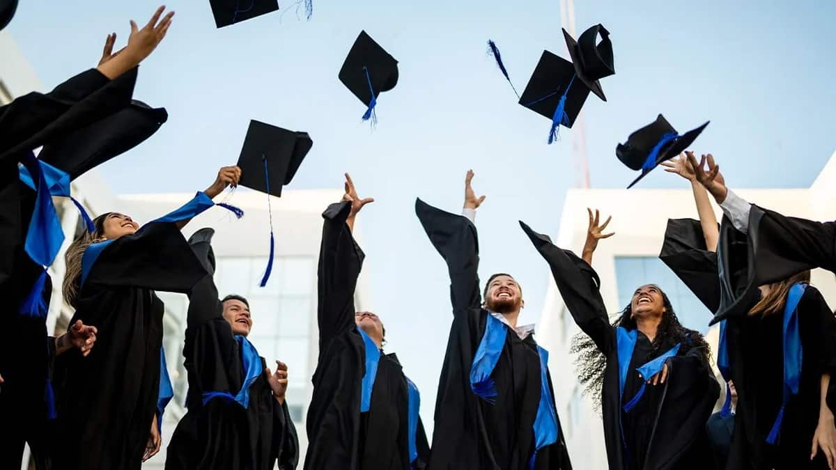 Department of Education building with American flag flying outside