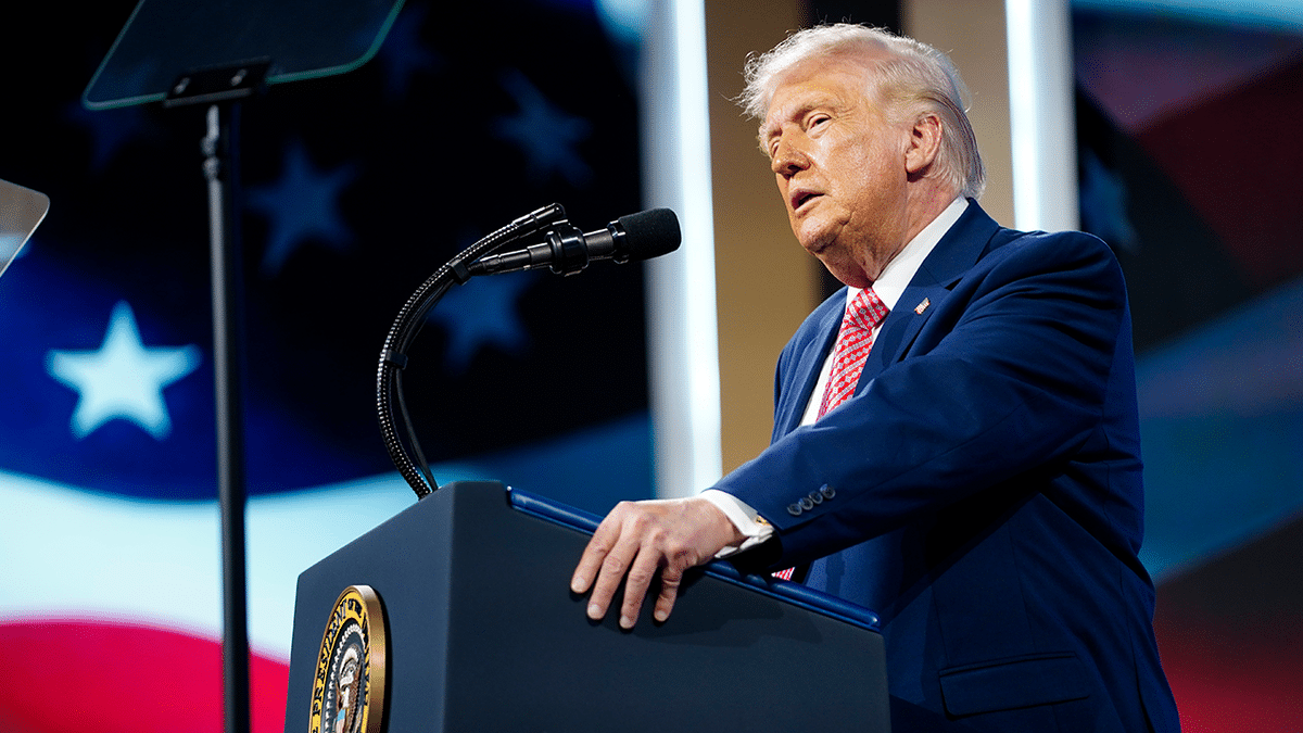 President Donald Trump speaking at the FII PRIORITY Summit in Miami Beach, Florida