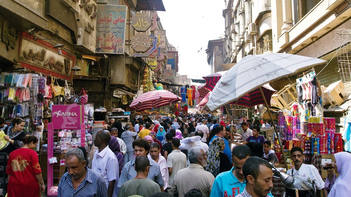 Crowds in Cairo bazaar