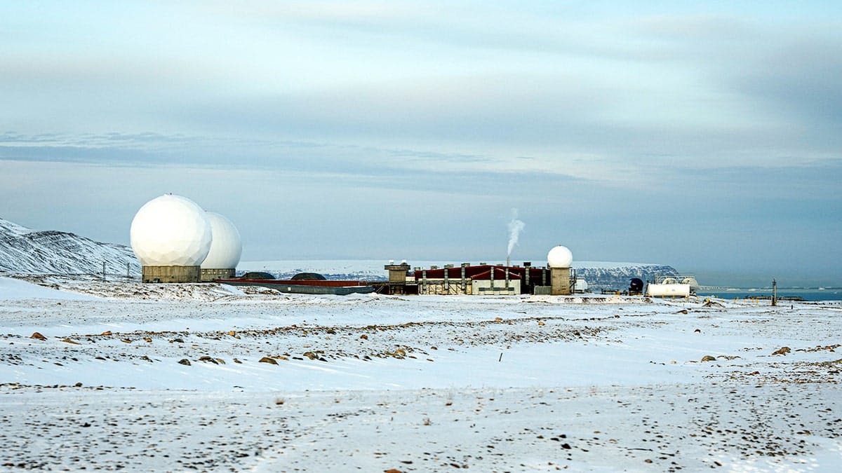 Pituffik Space Base aerial view in northern Greenland