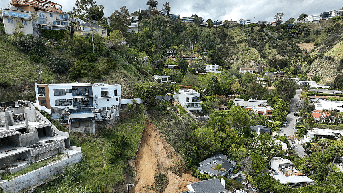 Hollywood Hills homes in affluent Los Angeles neighborhood