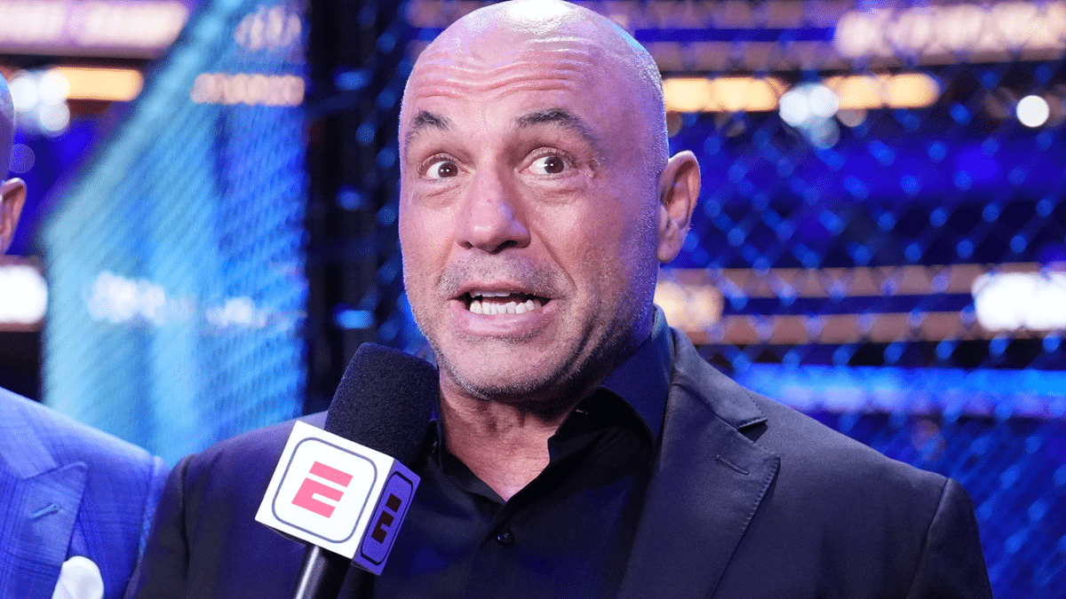 Jon Anik and Joe Rogan anchoring UFC 298 broadcast at Honda Center Anaheim