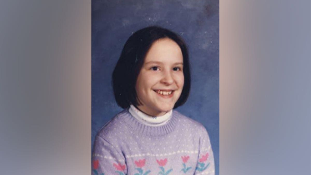 11-year-old Kathleen Flynn walking on a sidewalk in Norwalk Connecticut