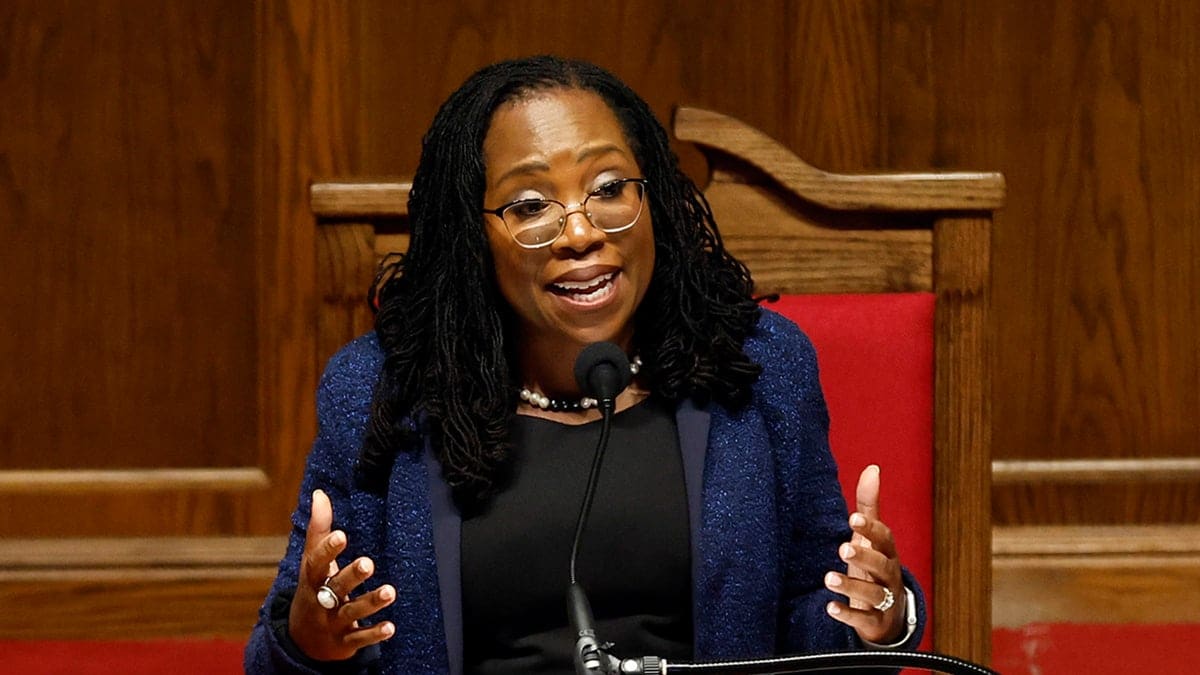 Supreme Court Justice Ketanji Brown Jackson speaking at 16th Street Baptist Church commemoration in Birmingham Alabama