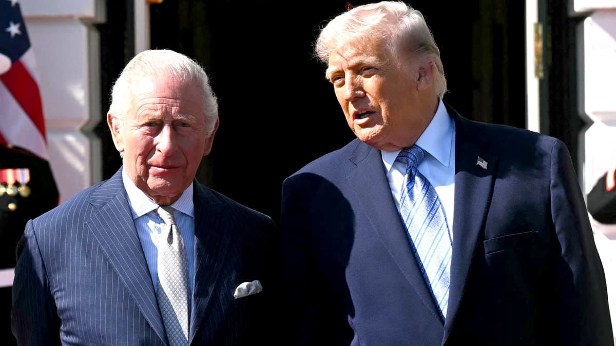 king charles and trump outside