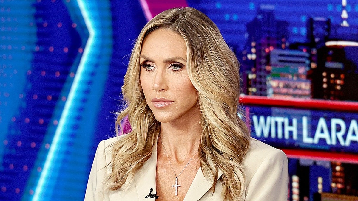Host Lara Trump standing on the set of My View With Lara Trump at Fox News Studios