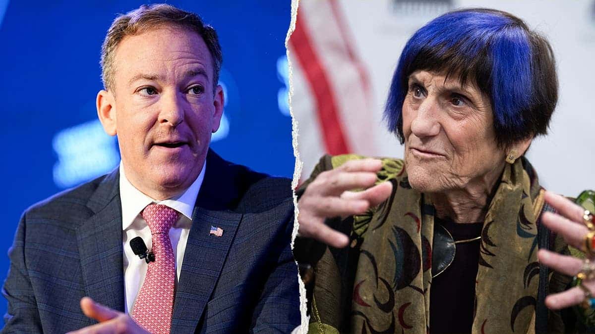 Lee Zeldin, left, pictured alongside Rosa DeLauro, right
